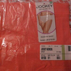 Jockey Cotton Stretch Modern Brief Women's Size 8/XL Set of 3
